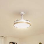 Lindby LED-Deckenventilator Oras, wei&szlig;, DC, leise, &Oslash; 107 cm