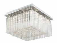 LED-Deckenleuchte Vince, chrom, Glaskristalle