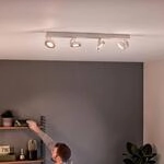Philips Clockwork LED-Strahler wei&szlig; 4flg. WarmGlow