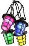 Au&szlig;en-Lichterkette Lampion, 20 LED-Laternen bunt