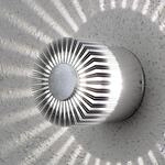 LED-Au&szlig;enwandlampe Monza Strahlen rund silber 9cm