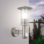 Au&szlig;enwandlampe Lisio, edelstahlfarben, H&ouml;he 36 cm, Sensor