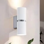 Zweiflammige LED-Wandleuchte Passa, rund, wei&szlig;
