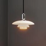 Louis Poulsen Pendelleuchte PH 2/1, &Oslash; 20 cm, chrom, Glas