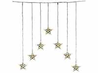 Konstsmide Christmas Lichtervorhang LED mit 7 Sternen, warmweiß transparent