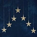 Lichtervorhang LED mit 7 Sternen, warmwei&szlig;