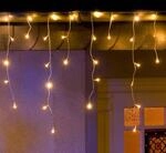 LED-Lichtervorhang Eisregen warmwei&szlig; wei&szlig; 3m