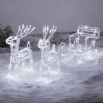 Funkelnde LED-Au&szlig;endeko Rentiere m. Schlitten