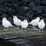 Niedliche Au&szlig;en-Deko LED Vogelquintett
