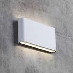 LED-Au&szlig;enwandleuchte Kinver in flacher Form, wei&szlig;