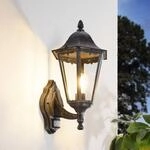 Au&szlig;enwandlampe Navedo, schwarz/silber, H&ouml;he 42 cm, Sensor