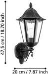 Au&szlig;enwandlampe Navedo, schwarz/silber, H&ouml;he 47 cm, aufw&auml;rts