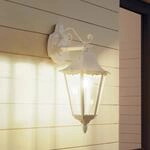 Au&szlig;enwandlampe Navedo, wei&szlig;, H&ouml;he 47 cm, Metall, abw&auml;rts