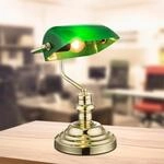 Tischlampe Antique, messingfarben/gr&uuml;n, H&ouml;he 36 cm, Metall