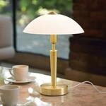 Tischlampe SOLO 1, messingfarben, H&ouml;he 35 cm Metall/Glas dim