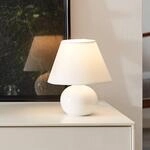 Tischlampe Primo, wei&szlig;, &Oslash; 19 cm, Textil/Keramik