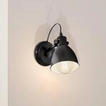 Vintage-Wandleuchte Priddy, schwarz