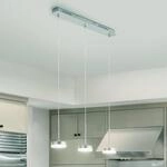 LED-H&auml;ngeleuchte Dunk, aluminium, 3-flammig, 3.000 K, Metall