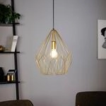 H&auml;ngeleuchte Carlton mit K&auml;figschirm, gold &Oslash; 31cm
