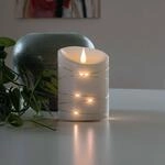 LED-Wachskerze wei&szlig; Lichtfarbe Warmwei&szlig; 14 cm
