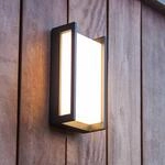 LED-Au&szlig;enwandlampe QUBO, dunkelgrau, H&ouml;he 22 cm, Metall IP54