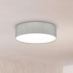 Graue Deckenlampe Pasteri mit Leinenschirm 57 cm
