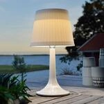 Wei&szlig;e LED-Solartischleuchte Assisi Sitra