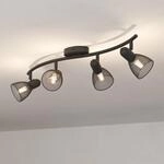 Deckenstrahler Corvigno, L&auml;nge 64 cm, schwarz, 4-flg., Stahl