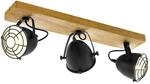 Deckenstrahler Gatebeck aus Holz und Metall, 3-fl.