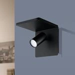LED-Wandspot Ciglie, schwarz, mit Ladefunktion QI