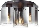 Deckenleuchte Beth mit Rauchglas, dreiflammig
