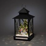 LED-Dekolaterne Schneem&auml;nner schwarz IP44 42cm