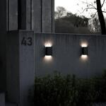LED-Au&szlig;enwandleuchte Fold, 15 x 21cm, schwarz