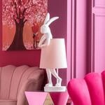 KARE Animal Rabbit Tischleuchte, wei&szlig;/rosa, 68 cm, E14