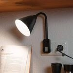 Paulmann Junus Steckerleuchte mit Flexarm, schwarz
