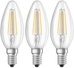 LED-Kerzenlampe E14 4W Filament 2.700K 3er-Set