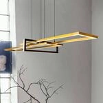 LED-H&auml;ngeleuchte Salinas, messingfarben, Metall, 110 cm lang