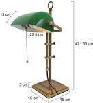 Schreibtischlampe Ancilla, verstellbar bronze/gr&uuml;n