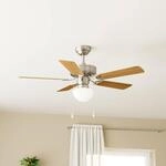 Deckenventilator Cadiz, E27, Zugschalter, nickel matt