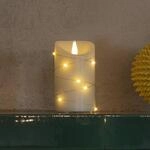 LED-Wachskerze wei&szlig; Lichtfarbe Warmwei&szlig; 17,8 cm