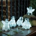 F&uuml;nferset LED-Acryl-Leuchtfiguren Babypinguine