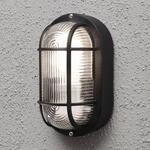 Au&szlig;enwandlampe Elmas oval, schwarz
