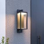 Lucande LED-Au&szlig;enwandleuchte Ferdinand, Sensor, dunkelgrau