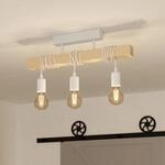 Deckenlampe Townshend aus Holz, 3-flammig wei&szlig;
