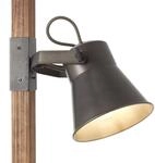 Stehleuchte Plow mit 2 Spots, schwarz/holz dunkel