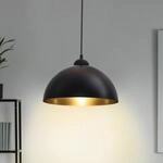 H&auml;ngelampe Goldi 2er-Set, schwarz/gold, &Oslash; 30 cm, Metall, E27