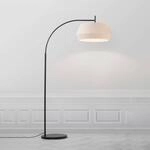 Stehleuchte Dicte, handgebundener Schirm, beige