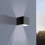 LED-Au&szlig;enwandlampe Doninni 1, schwarz, Breite 13 cm, 2-flg.