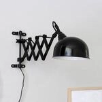 Scherenlampe Yorkshire f&uuml;r die Wand, schwarz
