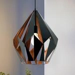 H&auml;ngeleuchte Carlton, schwarz/kupfer, &Oslash; 38,5 cm